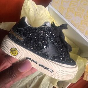 Golden Goose Kids Sparkly Black Sneakers